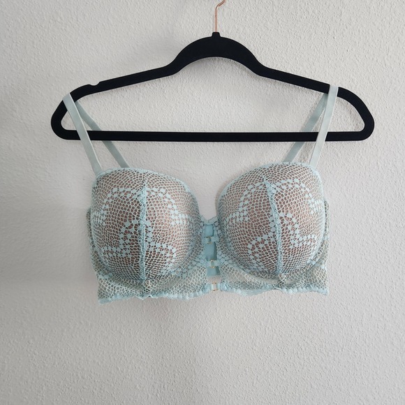 Adore Me Other - Size 36DD Blue Lace Longline Underwire Padded Balconette Bra